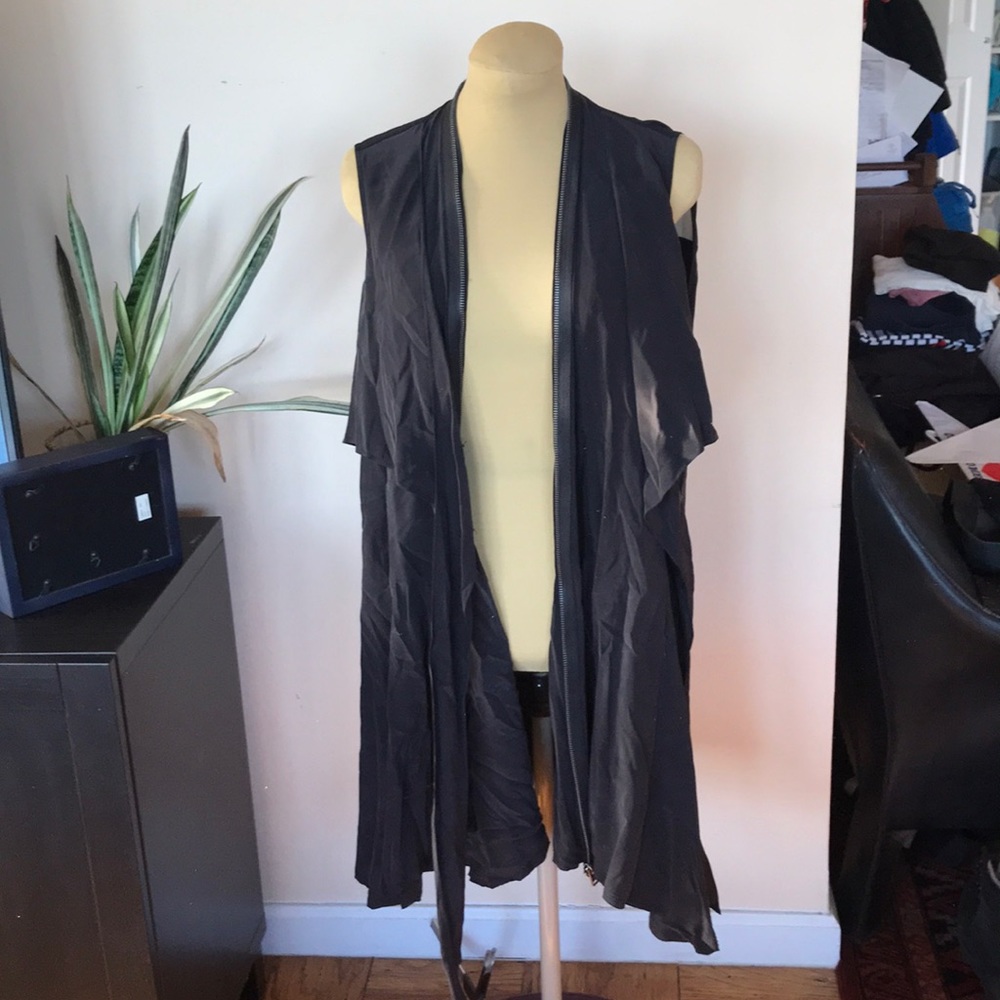 All saints silk drape vest